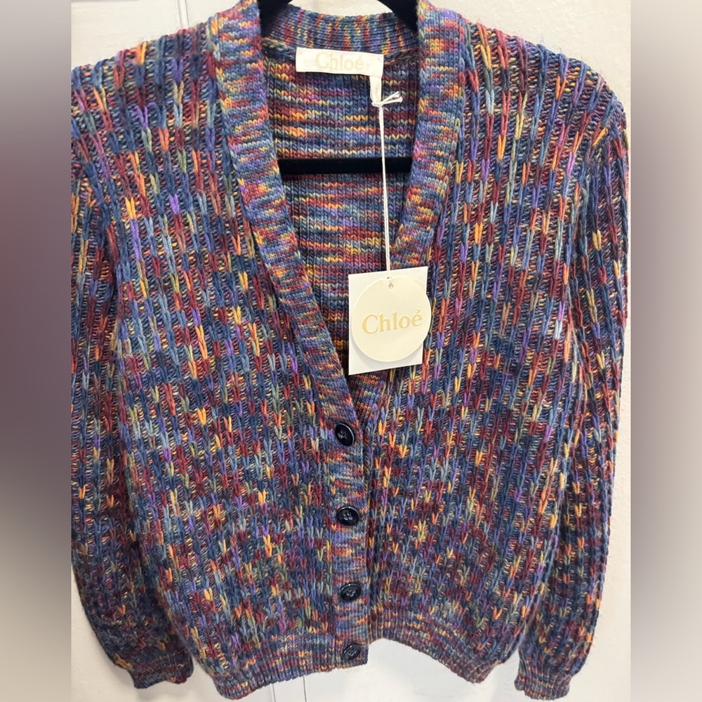 Chloe multicolor wool blend cardigan